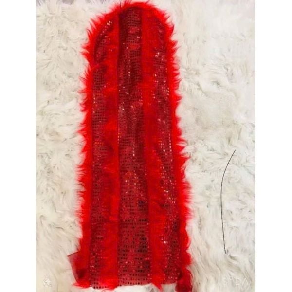 Đầu sư tử - Đầu lân truyền thống kèm đuôi kim sa- Đầu lân vân gấm cao cấp trang trí tết Trung Thu - Decor loại đẹp