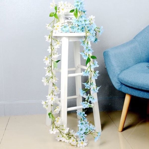Hoa giả - Dây hoa nhài dại 1,8 mét - Chất liệu vải lụa - Treo tường, Trang trí nhà cửa, Sự kiện, Tiệc cưới