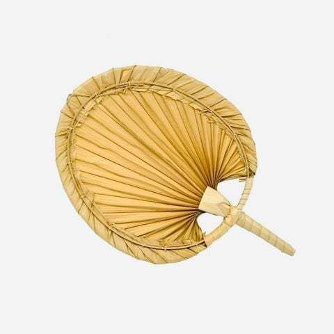 Quạt lá cọ - Quạt cầm tay đan thủ công, phong cách truyền thống - Decor treo tường, trang trí Tết