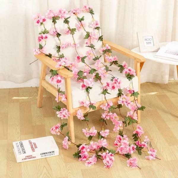 Hoa giả - Dây hoa nhài dại 1,8 mét - Chất liệu vải lụa - Treo tường, Trang trí nhà cửa, Sự kiện, Tiệc cưới