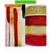 (Hàng Cao Cấp) Rộng 4cm,  Ruy băng lưới kim tuyến, Ruy băng nhũ kim tuyến - Decor Trang trí Noel