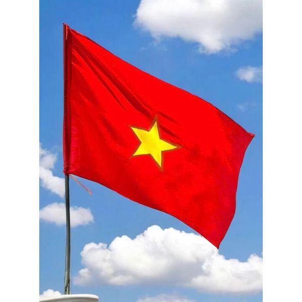 Cờ đỏ Sao Vàng- Lá cờ Tổ Quốc, dây cờ sao vàng in 2 mặt - Chất liệu vải phi bóng - Decor Trang trí lễ kỉ niệm, lễ hội