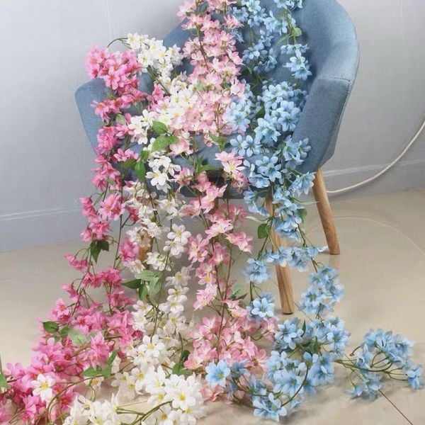 Hoa giả - Dây hoa nhài dại 1,8 mét - Chất liệu vải lụa - Treo tường, Trang trí nhà cửa, Sự kiện, Tiệc cưới