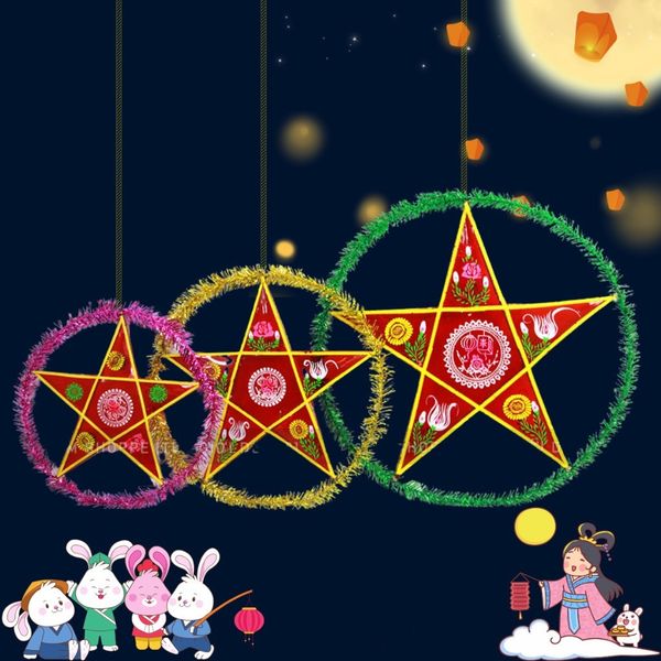 (Combo 5 chiếc, 10 chiếc) Đèn ông sao truyền thống, Đèn ông sao không viền - Decor Trang Trí Trung Thu loại đẹp