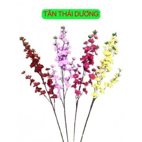 Hoa giả - Cành hoa đào 95cm - Chất liệu vải lụa, Cắm lọ hoa trang trí Tết, Decor không gian trang trí nhà cửa
