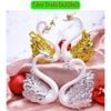 Set 2 con Thiên Nga bằng nhựa - Màu Vàng, Bạc - Decor Trang trí bánh sinh nhật, tráp cưới hỏi