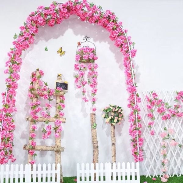 Hoa giả - Dây hoa nhài dại 1,8 mét - Chất liệu vải lụa - Treo tường, Trang trí nhà cửa, Sự kiện, Tiệc cưới