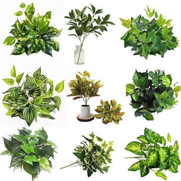 Cụm điểm - cành giả - cụm lá giả - cụm cỏ điểm - Cụm lá giả trang trí nhà cửa, cắm lọ hoa để bàn