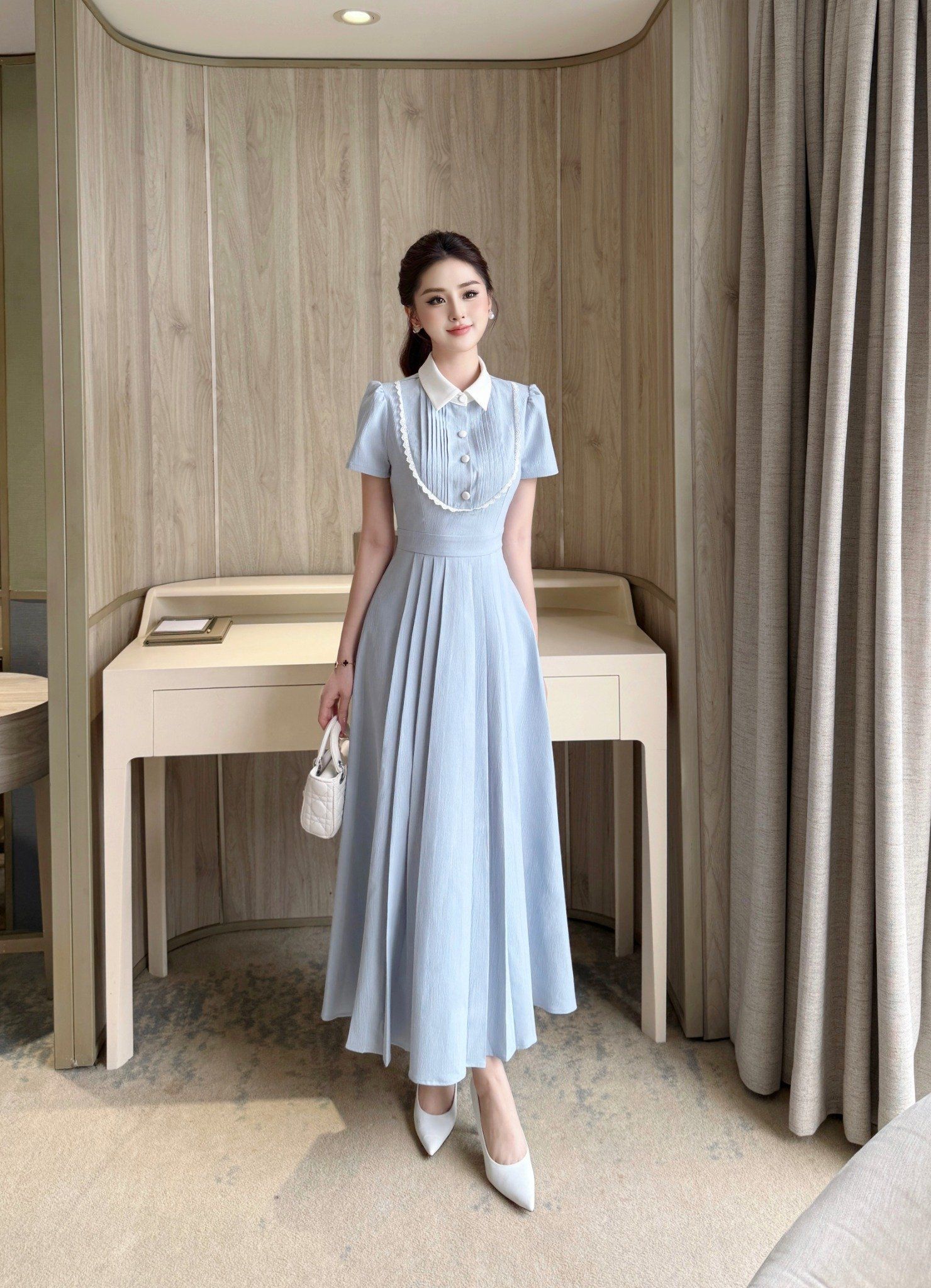  Váy Chất Thô Đũi Lót Lụa V1391 