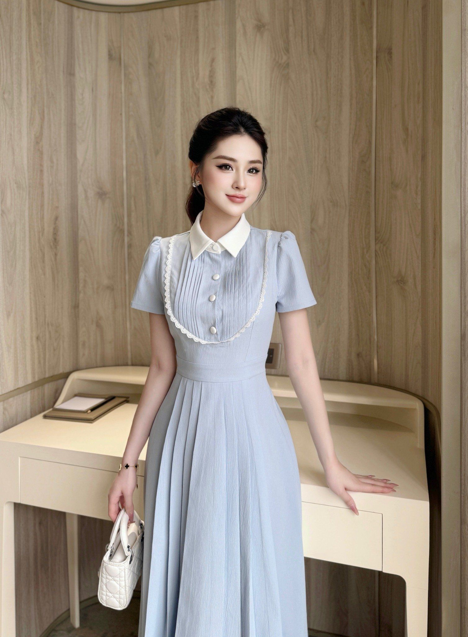  Váy Chất Thô Đũi Lót Lụa V1391 