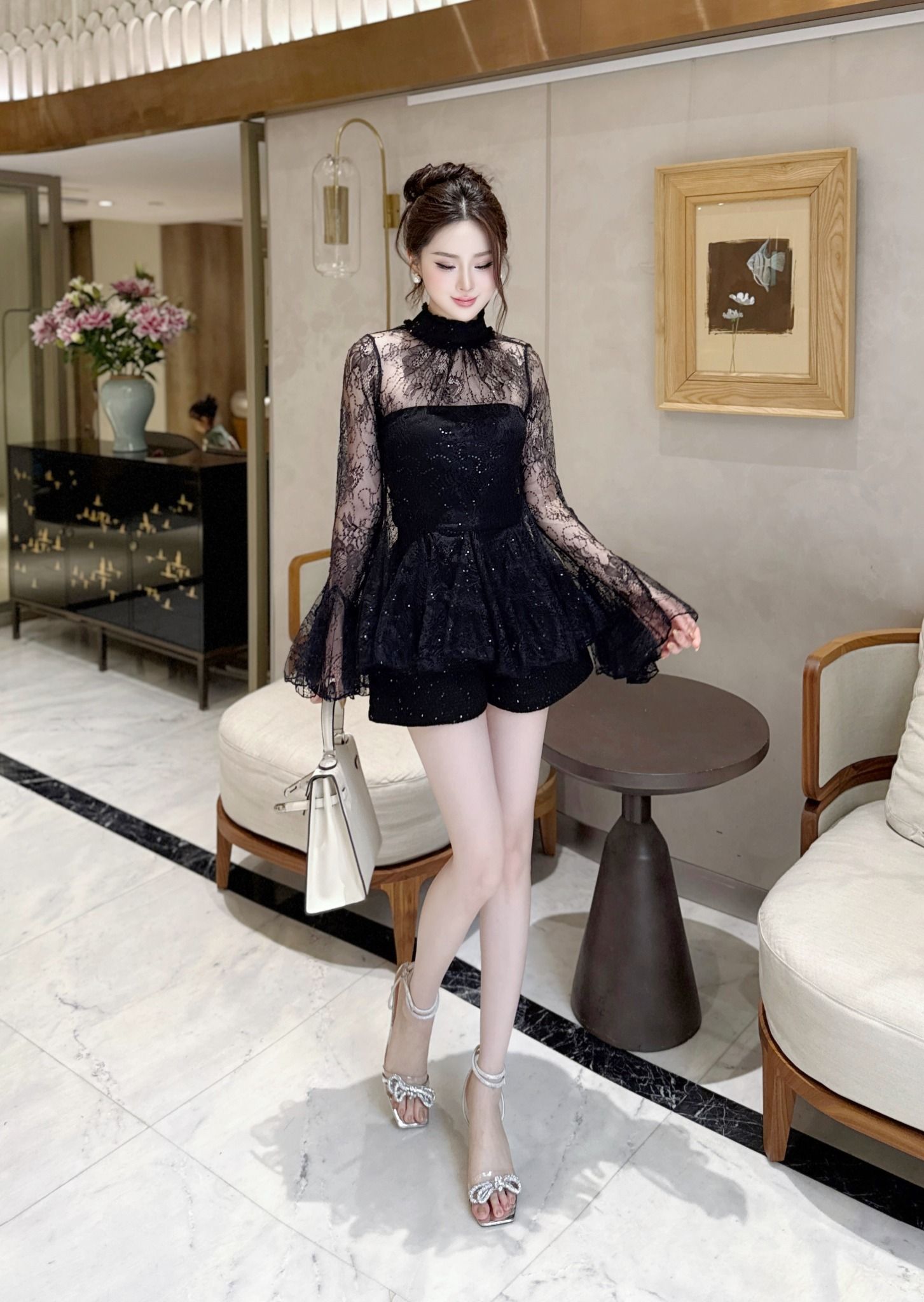  Set Ren Kim Sa Kèm Quần Dạ Tweet S937 