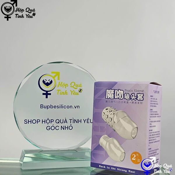  Bao cao su bộ đôi silicon đeo đầu khấc loại đầu hở 