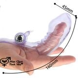  Bao cao su đeo ngón tay đầu dương vật có rung dùng pin 