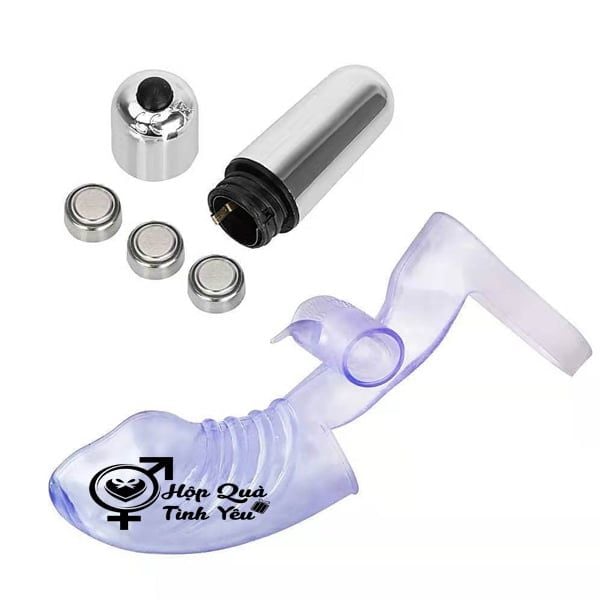  Bao cao su đeo ngón tay đầu dương vật có rung dùng pin 