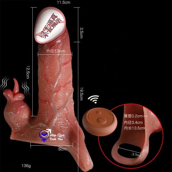  Bao cao su đôn dên tăng kích thước dương vật rung lưỡi liếm m3 