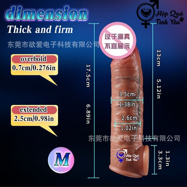  Bao cao su đôn dên tăng kích thước dương vật size nhỏ 