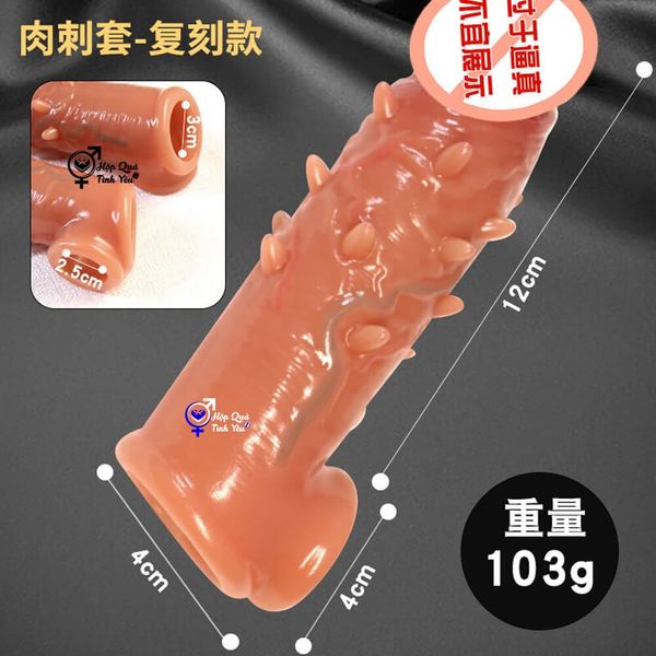  Bao đôn dên có gai mềm gân nổi silicon cao cấp màu da thật n2 