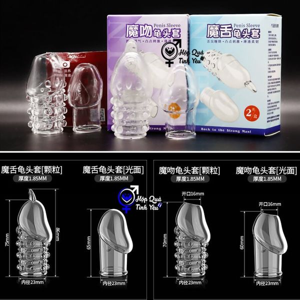  Bao đôn dên silicon tăng kích thước dương vật loại đầu rỗng 