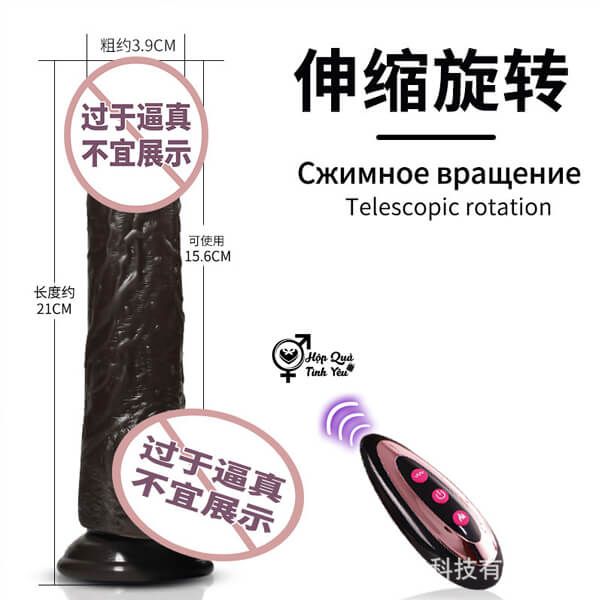  Dương vật giả da den rung thụt nhiệt điều khiển từ xa s13 
