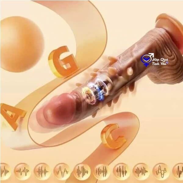  Dương vật giả gai bi có đế hít tường rung thụt nhiệt cho nữ r1 