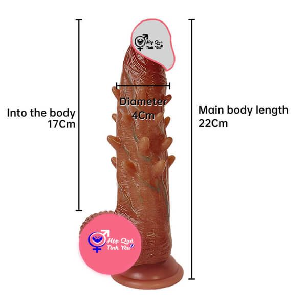  Dương vật giả gai bi có đế hít tường rung thụt nhiệt cho nữ r2 