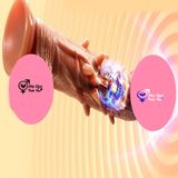  Dương vật giả gai bi có đế hít tường rung thụt nhiệt cho nữ r2 