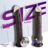  Dương vật giả hít tường da đen có bao quy đầu như thật k1 