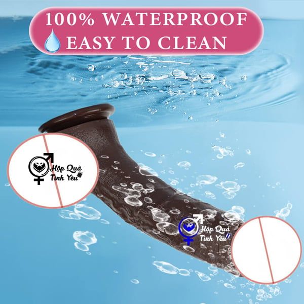  Dương vật giả hít tường da đen có bao quy đầu như thật k2 