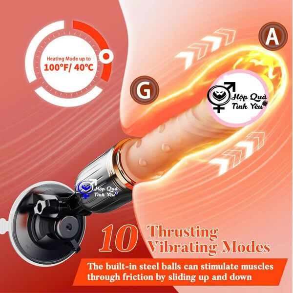  Dương vật giả hít tường điều khiển từ xa rung thụt nhiệt có bi 