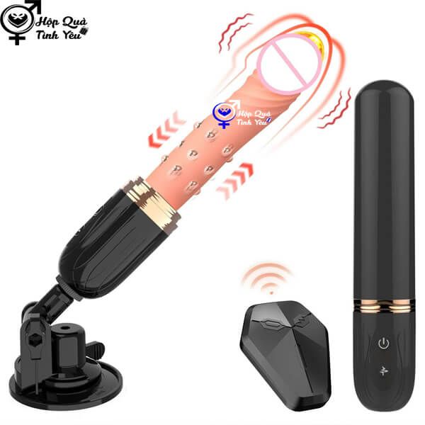  Dương vật giả hít tường điều khiển từ xa rung thụt nhiệt có bi 