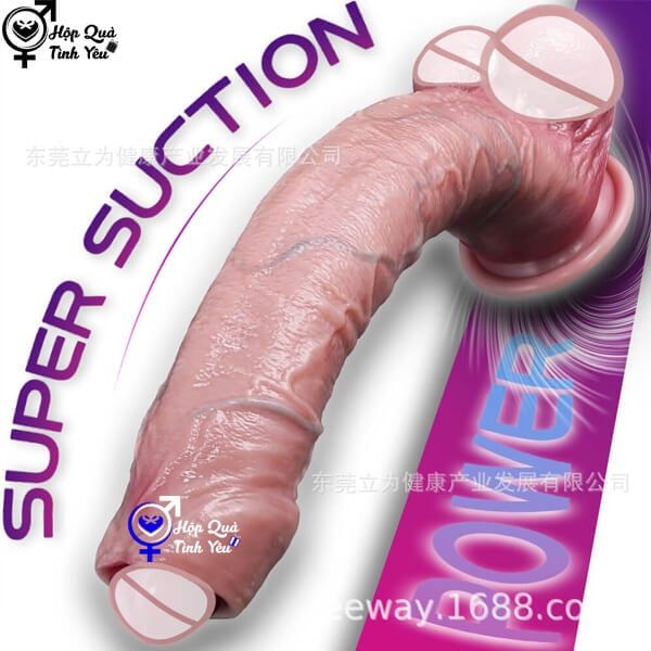  Dương vật giả hít tường silicon có bao quy đầu như thật d1 