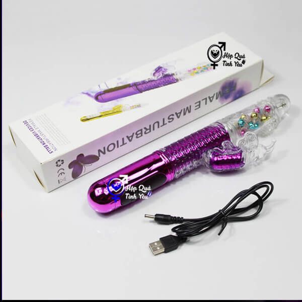  Dương vật giả rung thụt ngoáy xoay bi đa chức năng 