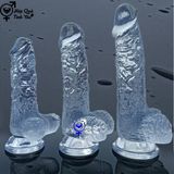  Dương vật giả silicon trong suốt có đế hít tường L1 