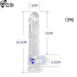  Dương vật giả silicon trong suốt có đế hít tường L1 