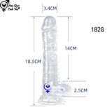  Dương vật giả silicon trong suốt có đế hít tường L1 