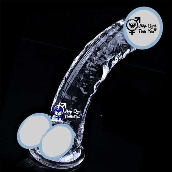  Dương vật giả silicon trong suốt có đế hít tường L1 
