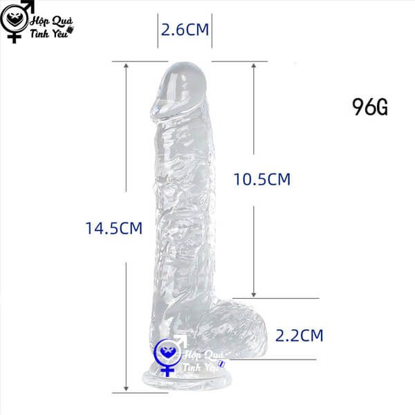  Dương vật giả silicon trong suốt có đế hít tường L1 