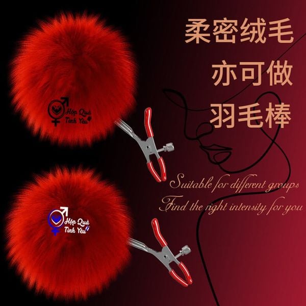  Kẹp đầu ti núm vú đồ chơi bạo dâm lông thỏ 