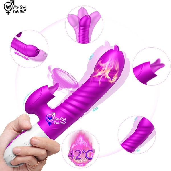  Máy rung dương vật rung thụt nhiệt lưỡi liếm chính hãng 