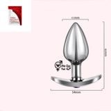  Phích cắm hậu môn inox đế dài đính đá phát sáng size lớn 