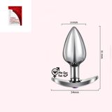  Phích cắm hậu môn inox đế dài đính đá phát sáng size trung 