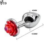  Phích cắm hậu môn inox đế hoa hồng size lớn 