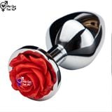  Phích cắm hậu môn inox đế hoa hồng size lớn 