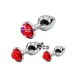  Phích cắm hậu môn inox đế hoa hồng size trung 
