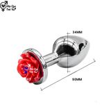  Phích cắm hậu môn inox đế hoa hồng size trung 