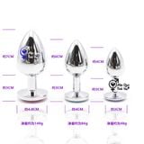  Phích cắm hậu môn inox đính đá hình tròn phát sáng size lớn 