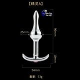  Phích cắm hậu môn inox đính đá phát sáng đầu nhọn đế dài 