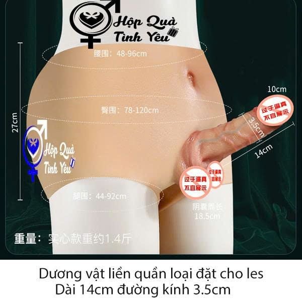  Quần dương vật giả silicon cao cấp loại đặc ruột 3.5cm 