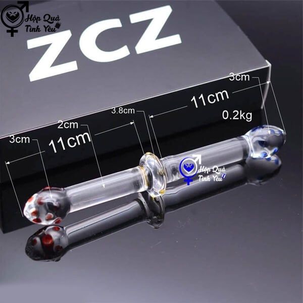  Sextoy 2 đầu trong suốt thủ dâm cho hậu môn và âm đạo k2 