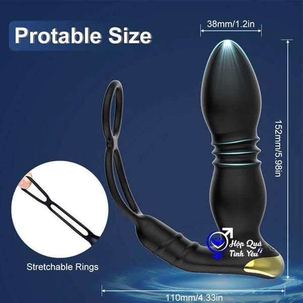  Sextoy rung thụt hậu môn và âm đạo điều khiển từ xa bằng app 